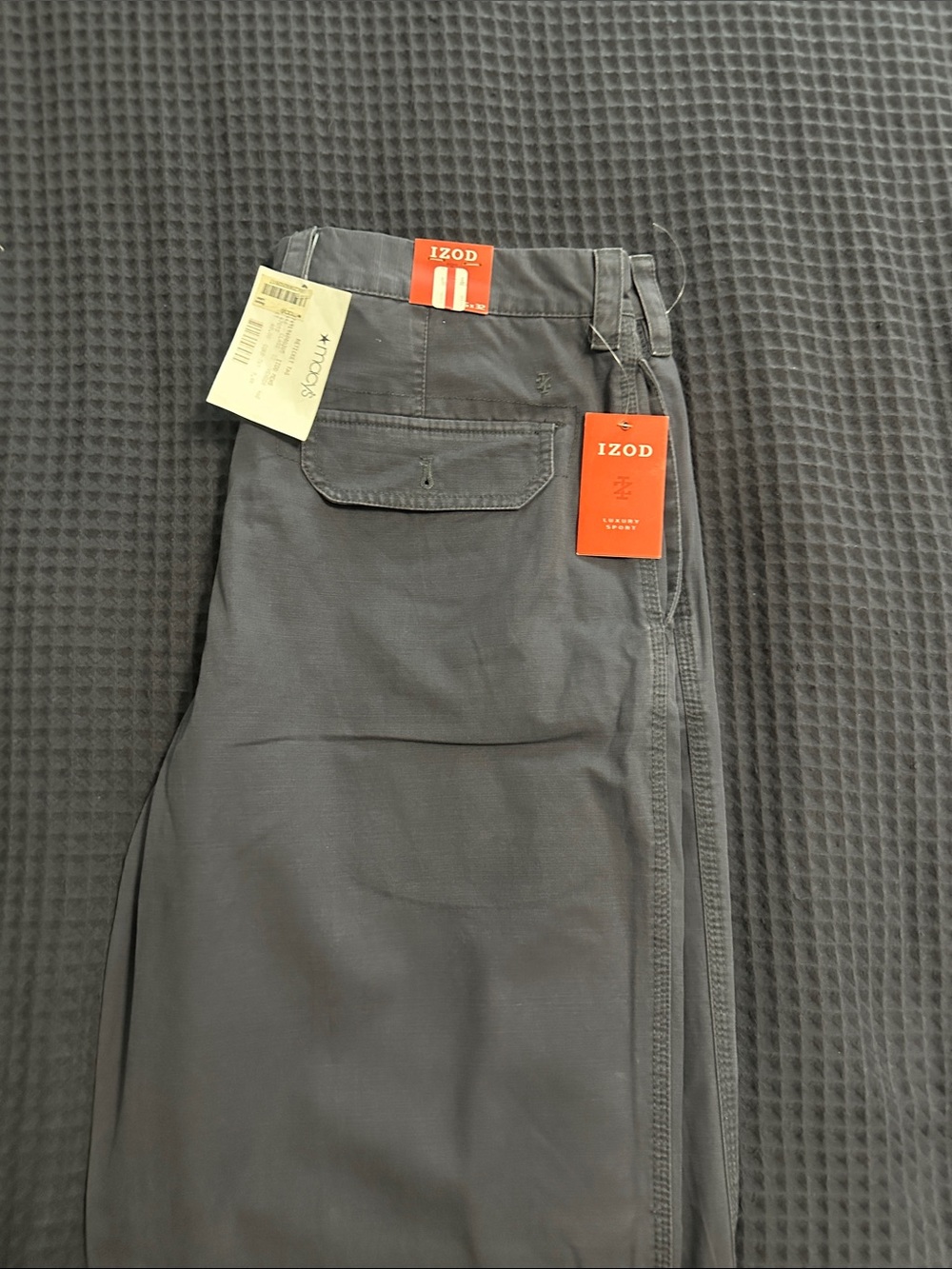 Izod Men's Dark Charcoal Gray Chinos khaki